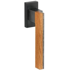 Draaikiepgarnituur Mimolimit links mat zwart pvd/iepen