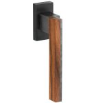 Draaikiepgarnituur Mimolimit links mat zwart pvd/walnoot