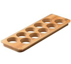 Houder voor kruidenpotjes 10xø53mm beuken gelakt