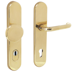 Intersteel SKG3 met kerntrekbeveiliging PC92 greep/kruk messing gelakt