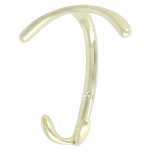 Kapstokhaak zamak dubbel geel messing