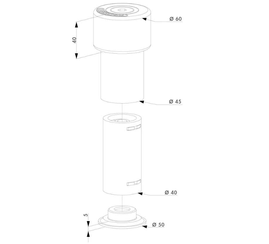 LOCINOX Poortstop met stootrubber aluminium - Afbeelding 2