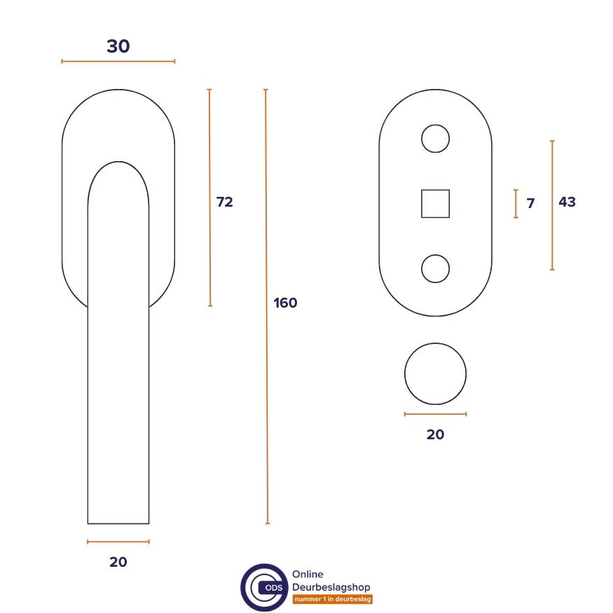 ODShop raamkruk Modern op ovaal rozet zwart - Afbeelding 2