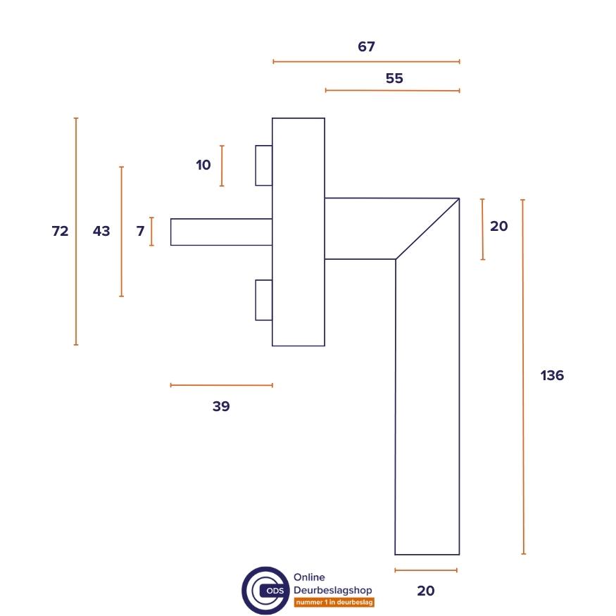 ODShop raamkruk Modern op ovaal rozet zwart - Afbeelding 3