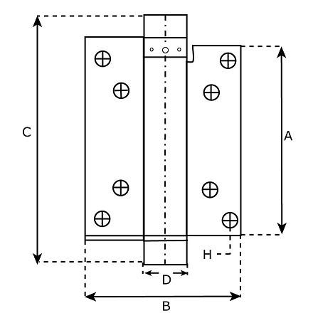 Bommer scharnier Enkelwerkend 75 mm staal verzinkt - Afbeelding 2