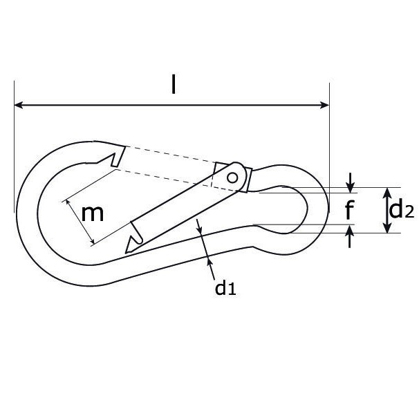 Karabijnhaak 200x15 mm verzinkt - Afbeelding 2