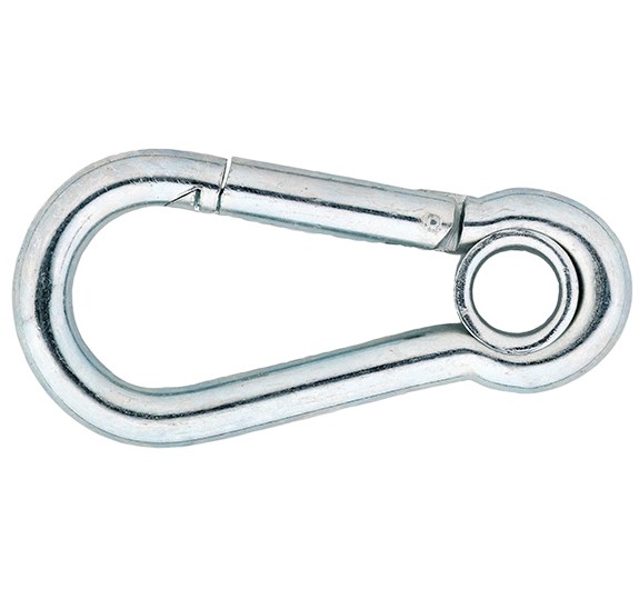 Karabijnhaak met kous 60x6 mm verzinkt