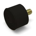 Rubber dop t.b.v. deurvastzetter met voetstift zwart