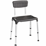 SecuCare Douchestoel Quattro met rugleuning verstelbaar zwart