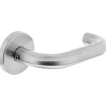 Intersteel enkele deurklink rechts rond op rozet rvs