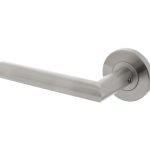 Intersteel enkele deurklink Jura links op rozet rvs geborsteld