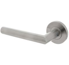 Intersteel enkele deurklink Jura links op rozet rvs geborsteld