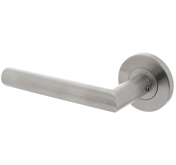 Intersteel enkele deurklink Jura links op rozet rvs geborsteld