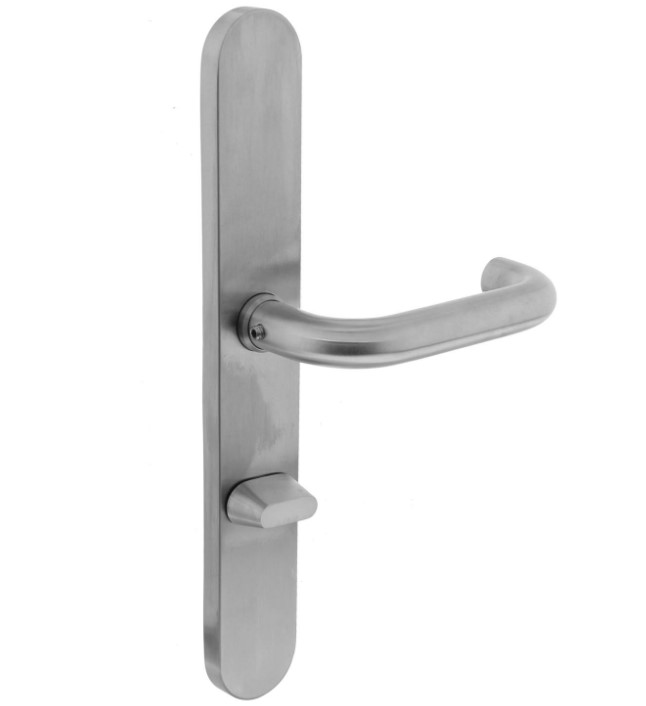 Intersteel deurklink rond Ø19mm op XL schild 278x40mm verdekt WC72/8 rvs