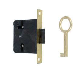 Meubelslot 30 mm inclusief sleutel mat messing