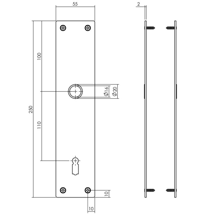 Intersteel Renovatie Schild Rechthoekig SL110 rvs/mat zwart - Afbeelding 2