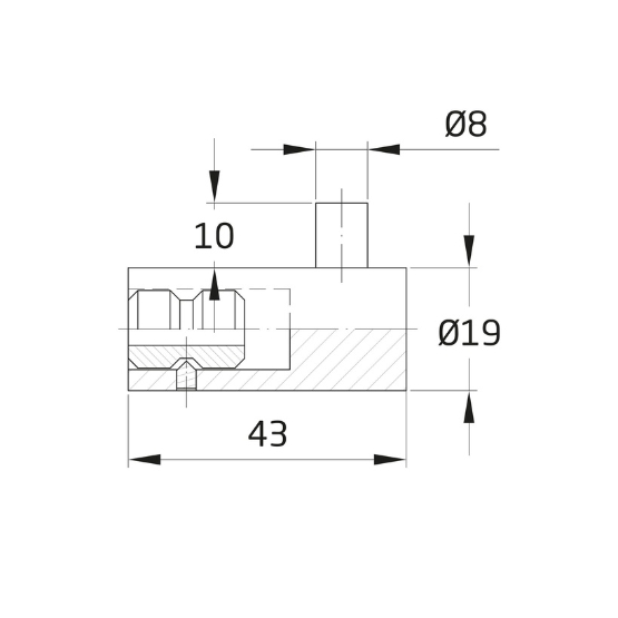 Kapstokhaak Ø19 X 43 mm rvs - Afbeelding 2