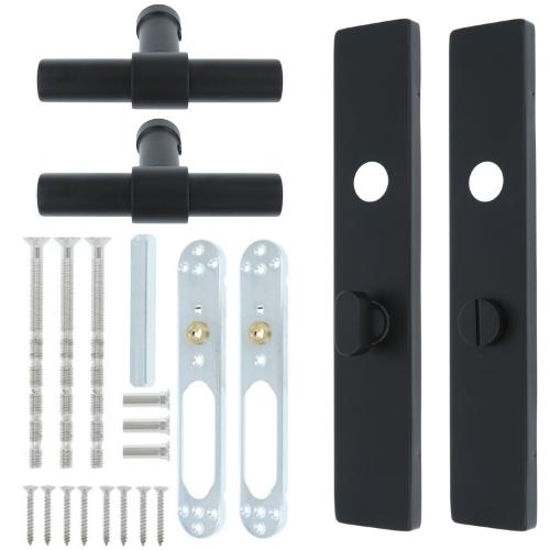 Lavuzo deurklink Pesaro zwart met rechthoekig schild WC63/8 - Afbeelding 5