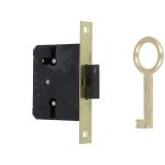 Meubelslot 25 mm inclusief sleutel mat messing