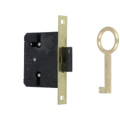 Meubelslot 25 mm inclusief sleutel mat messing
