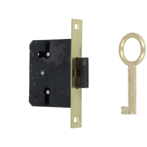 Meubelslot 25 mm inclusief sleutel mat messing