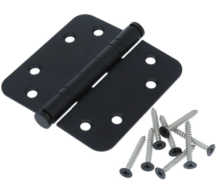 Kogellagerscharnier 8989 mm ronde hoek mat zwart