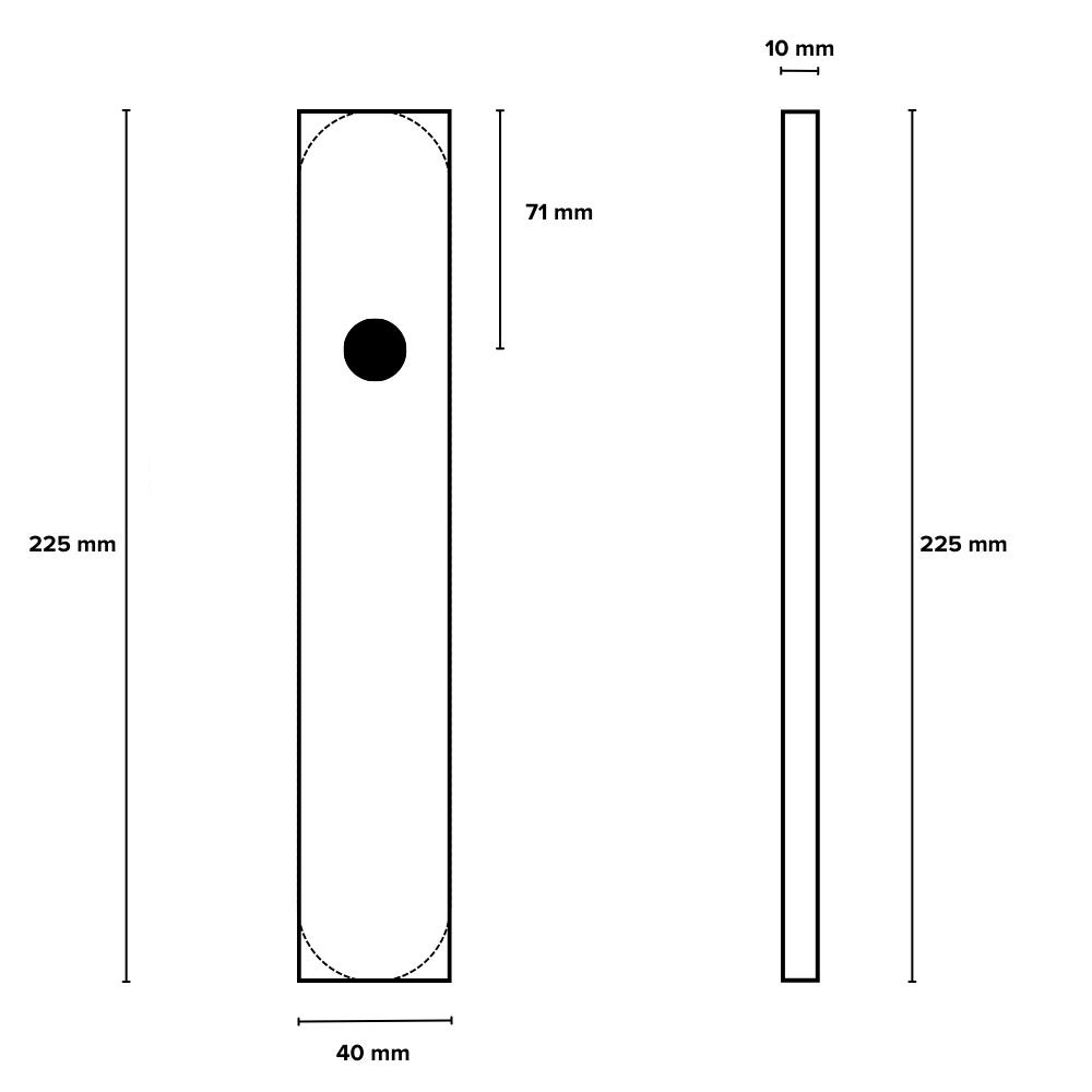 Lavuzo deurklink Pesaro rvs met rechthoekig schild blind - Afbeelding 3