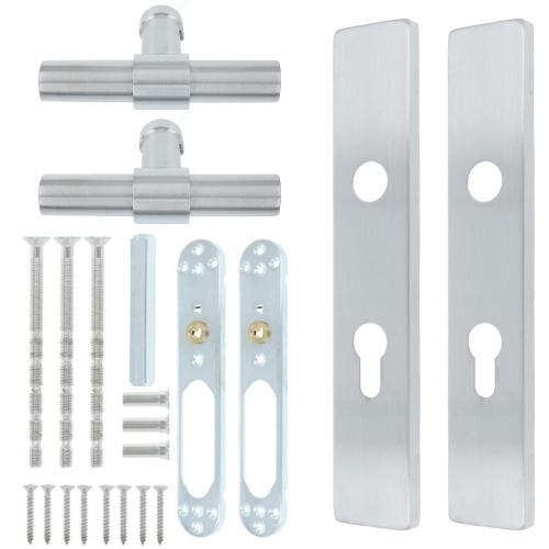 Lavuzo deurklink Pesaro rvs met rechthoekig schild PC72 - Afbeelding 4
