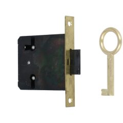 Meubelslot 40 mm inclusief sleutel mat messing