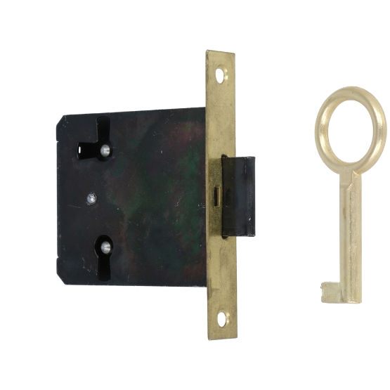 Meubelslot 40 mm inclusief sleutel mat messing