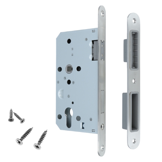 Cilinder dag/nacht slot PC72 magnetisch inclusief sluitplaat 20x235mm rvs voorplaat - Afbeelding 2