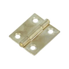 Smalscharnier met vaste pen 30x26 mm vermessingd