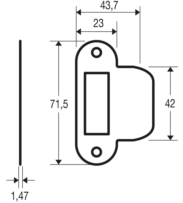 Starx sluitplaat voor loopsloten 70 x 44 mm zwart - Afbeelding 2