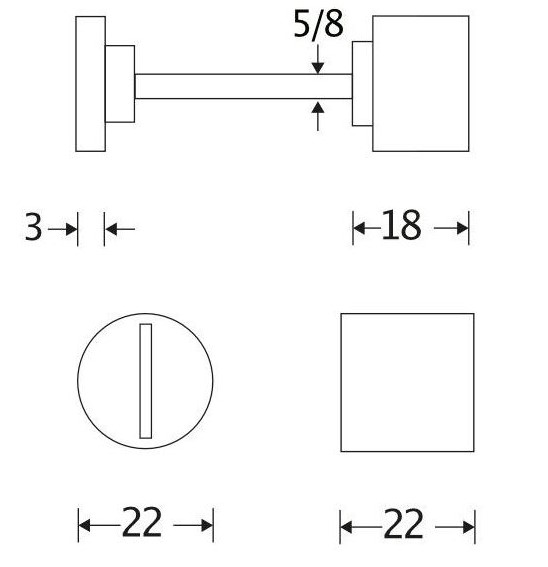 WC olive 5-8 mm Bauhaus messing antiek brons - Afbeelding 2