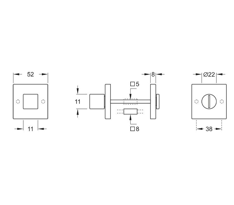 WC-Sluiting 5-8 mm Bauhaus verdekt messing antiek brons - Afbeelding 2