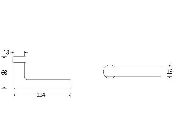 Deurklink Kare messing antiek brons - Afbeelding 2