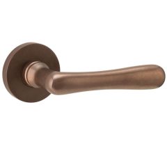 Deurklink op geveerd rozet Linea/Vivo messing antiek brons