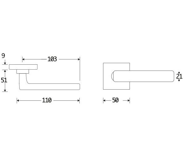 Deurklink op geveerd rozet verdekt Padania messing antiek brons - Afbeelding 2