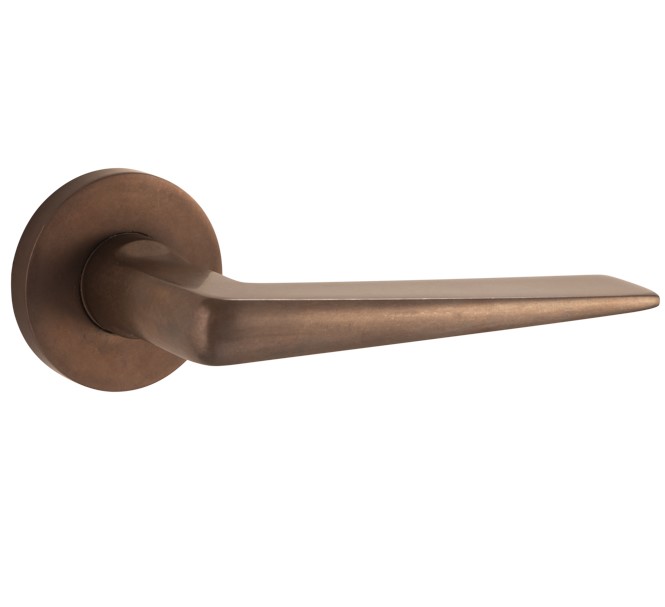 Deurklink op geveerd rozet Wig/Vivo messing antiek brons