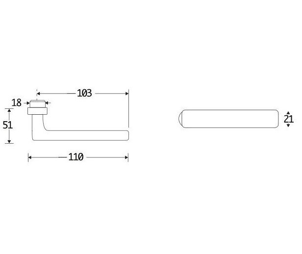 Deurklink Padania messing antiek brons - Afbeelding 2