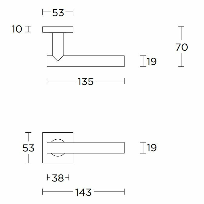 Deurklink Rowena op geveerd rozet mat rvs - Afbeelding 2