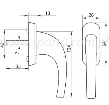 Draaikiepgarnituur Recht Model Aluminium grijs - Afbeelding 2