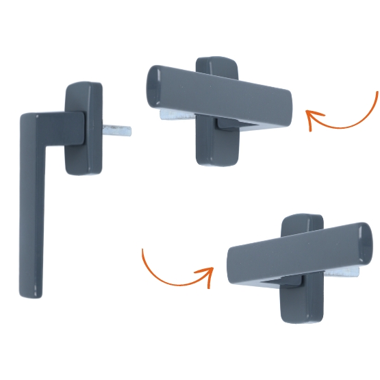 Draaikiepgarnituur Recht Model Aluminium grijs - Afbeelding 3