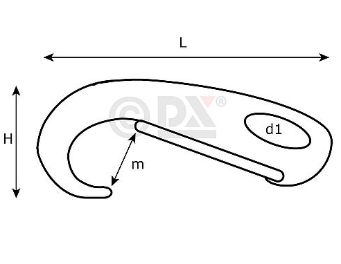 Karabijnhaak met Veer 100 mm rvs AISI 316 - Afbeelding 2