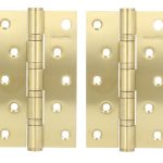 Kogellagerscharnier 126x76 mm goud 2 stuks