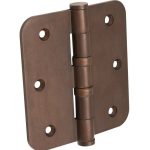 Kogellagerscharnier 89x89 ronde hoek vlak messing antiek brons