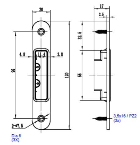 Loopslot magnetisch inclusief sluitplaat 20x235mm rvs voorplaat - Afbeelding 3