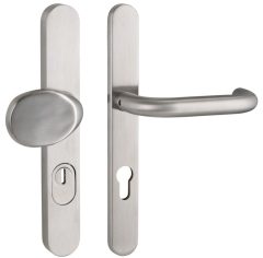 SKG3 PC92 knop/kruk U op ovaal smal schild PRIO + kerntrekbeveiliging rvs