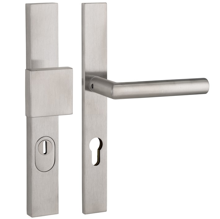 SKG3 PC72 knop/kruk T op rechthoekig smal schild PRIO + kerntrekbeveiliging rvs