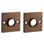 Set van twee krukrozetten Bauhaus messing antiek brons